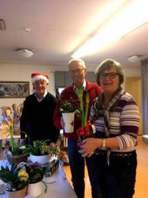 Kristina var en av alla glada vinnare i blomsterlotteriet.