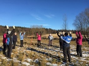 15 februari pausgympa ute på ängarna.